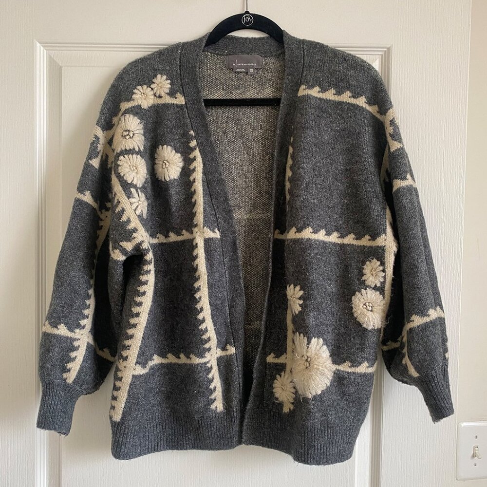 Anthropologie Catherine Floral Shine Cardigan O/S